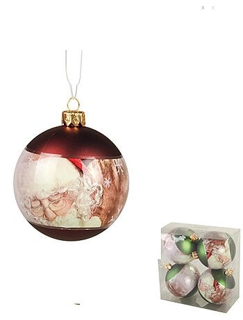 Lot de 4 boules père noël