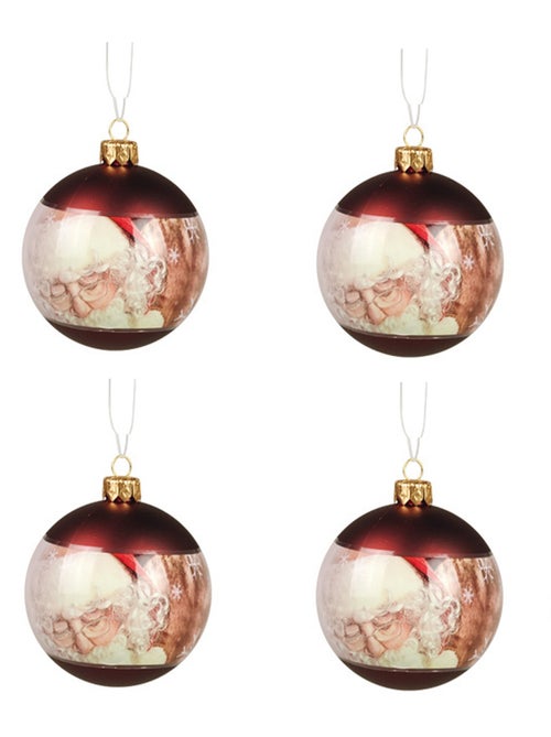 Lot de 4 boules père noël - Kiabi Lot de 4 boules père noël - Kiabi