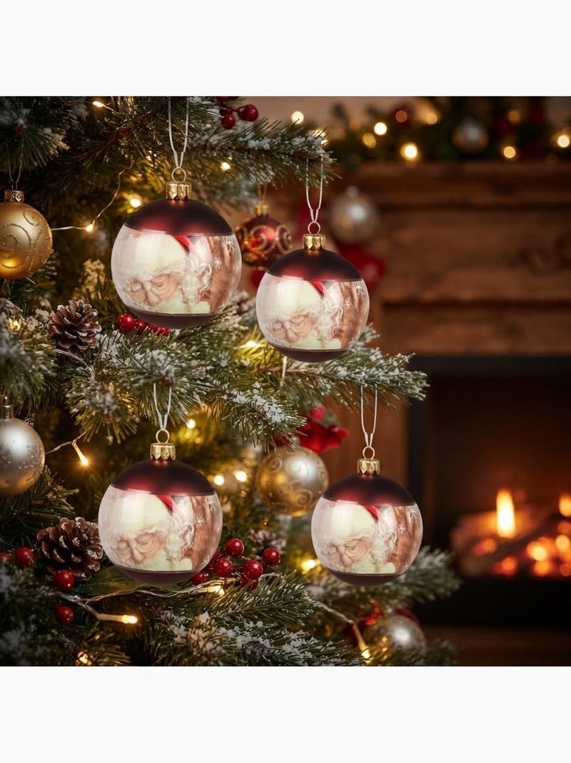 Lot de 4 boules père noël Rouge - Kiabi