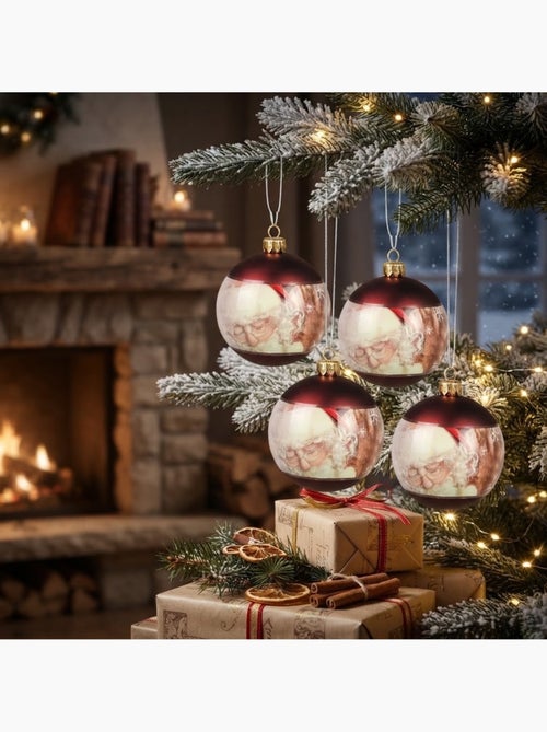 Lot de 4 boules père noël - Kiabi Lot de 4 boules père noël - Kiabi