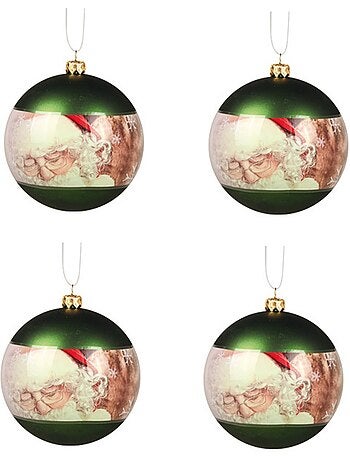 Lot de 4 boules père noël