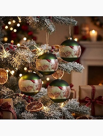 Lot de 4 boules père noël
