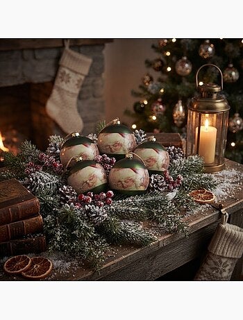 Lot de 4 boules père noël