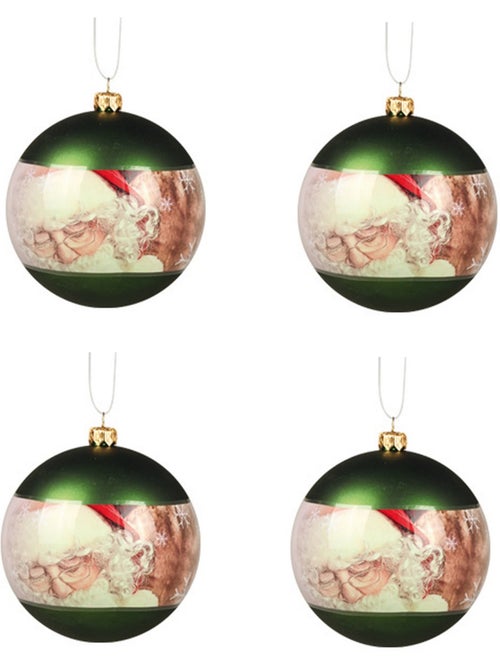 Lot de 4 boules père noël - Kiabi Lot de 4 boules père noël - Kiabi