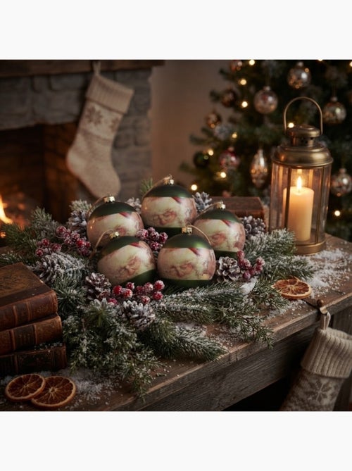 Lot de 4 boules père noël - Kiabi Lot de 4 boules père noël - Kiabi