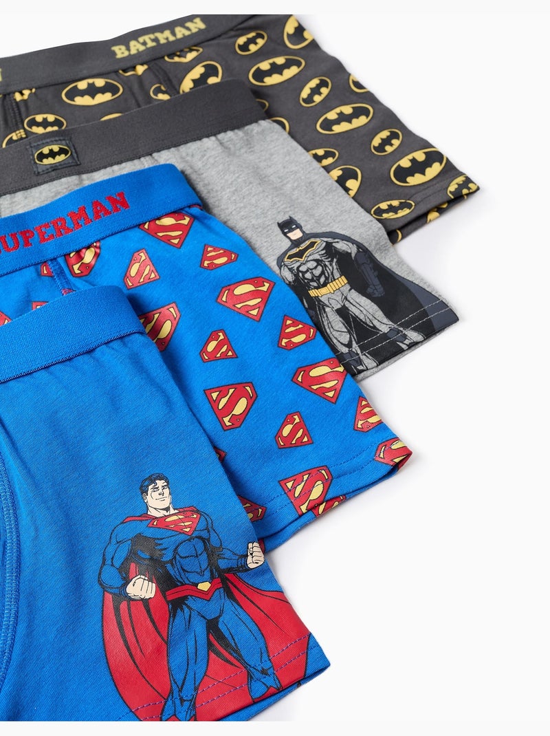Lot de 4 boxers à imprimés Justice League Bleu Gris - Kiabi