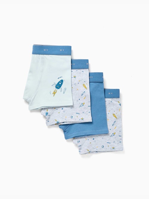 Lot de 4 boxers avec imprimés espace - Kiabi Lot de 4 boxers avec imprimés espace - Kiabi