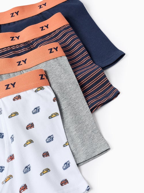 Lot de 4 Boxers Cars & Stripes - Kiabi