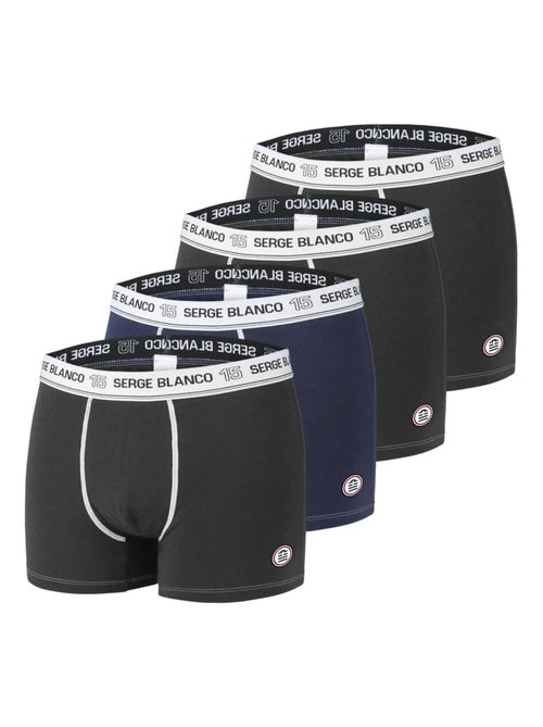 Lot de 4 Boxers coton homme avec surpiqûres Class Serge Blanco - Kiabi