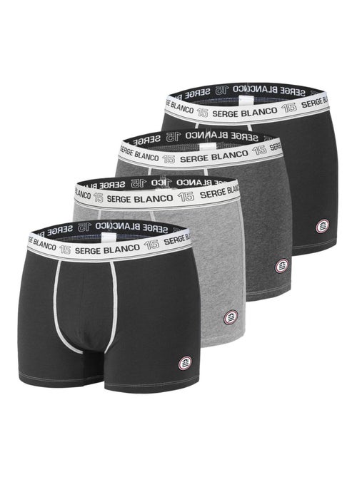 Lot de 4 Boxers coton homme avec surpiqûres Class Serge Blanco - Kiabi
