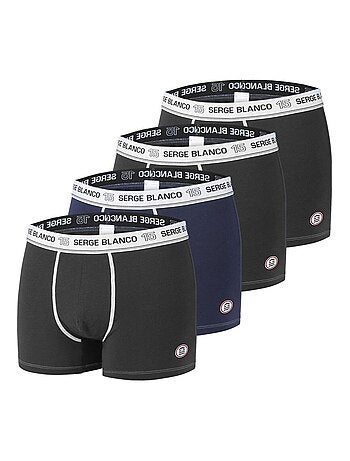 Lot de 4 Boxers coton homme Uni Serge Blanco