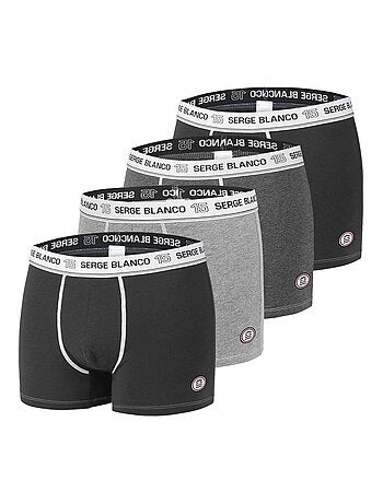 Lot de 4 Boxers coton homme avec surpiqûres Class Serge Blanco