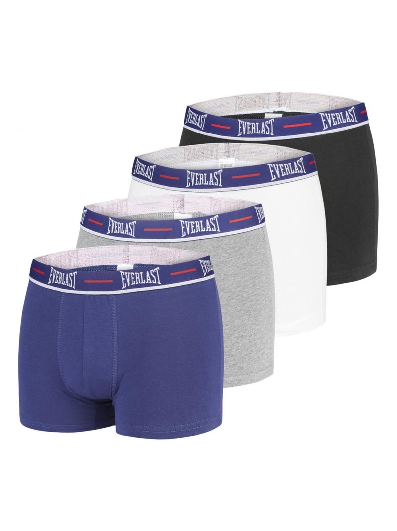 Lot de 4 Boxers coton homme ceinture Brand Everlast Gris - Kiabi