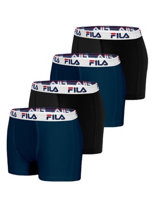 Lot de 4 Boxers Coton homme Fila 5016 Noir et Bleu Fila