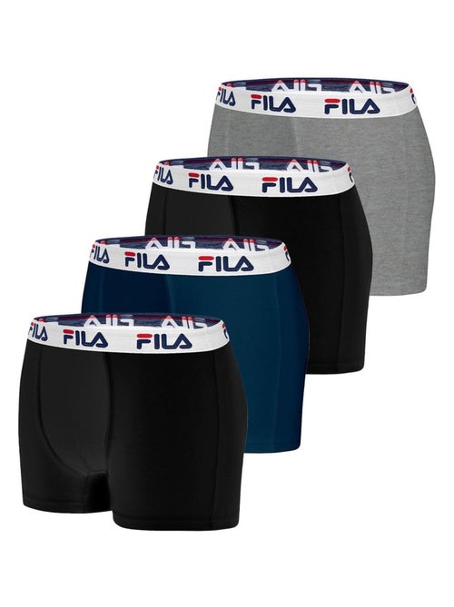 Lot de 4 Boxers coton homme FU5016 Uni Fila - Kiabi