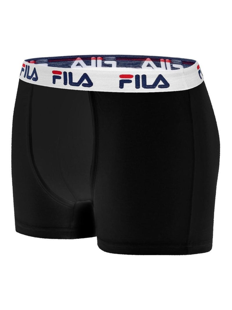 Lot de 4 Boxers Coton homme FU5016 Uni Fila Noir - Kiabi