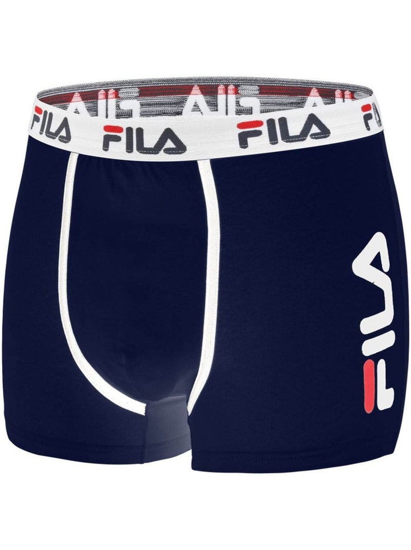 Lot de 4 boxers coton homme fu5040 uni fila Bleu - Kiabi