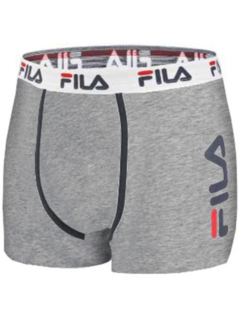 Lot de 4 boxers coton homme fu5040 uni fila Gris - Kiabi