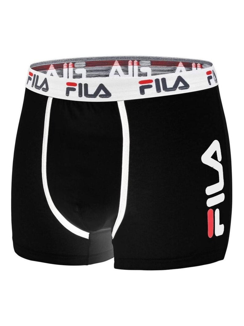 Lot de 4 Boxers Coton homme FU5040 Uni Fila Noir - Kiabi
