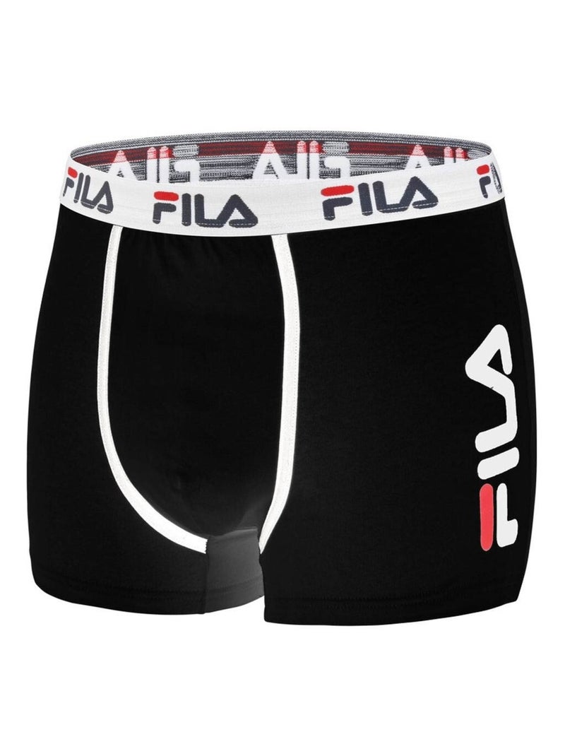 Lot de 4 Boxers Coton homme FU5040 Uni Fila Noir - Kiabi