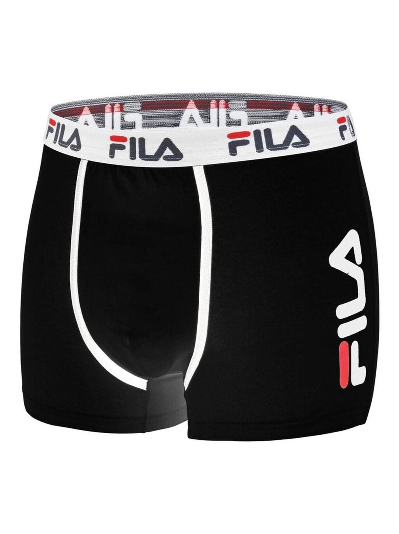 Lot de 4 Boxers Coton homme FU5040 Uni Fila Noir Gris - Kiabi
