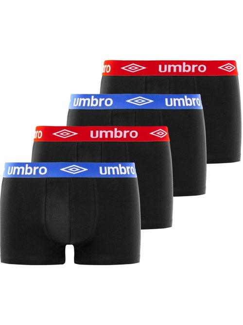 Lot de 4 Boxers coton homme uni ceinture colorées Umbro - Kiabi