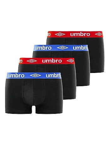 Lot de 4 Boxers coton homme uni ceinture colorées Umbro