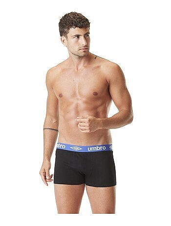 Lot de 4 Boxers coton homme uni ceinture colorées Umbro