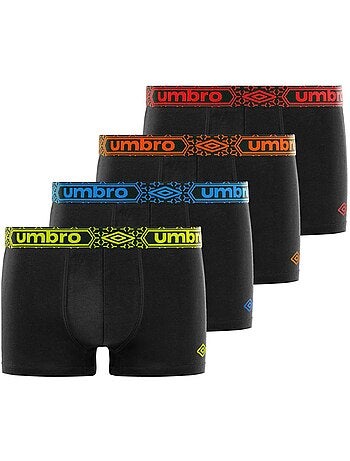 Lot de 4 Boxers coton homme uni ceinture Umbro