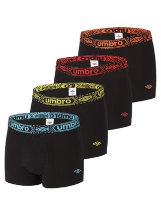 Lot de 4 Boxers coton homme uni ceinture Umbro