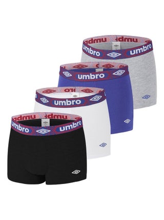 Lot de 4 Boxers coton homme uni ceinture Umbro