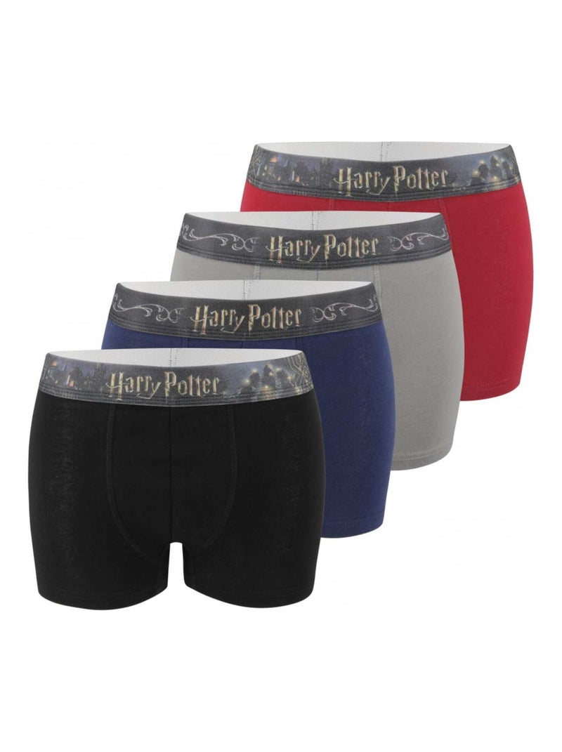 Lot de 4 Boxers coton homme Uni Harry Potter Gris - Kiabi