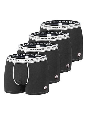 Lot de 4 Boxers coton homme Uni Serge Blanco