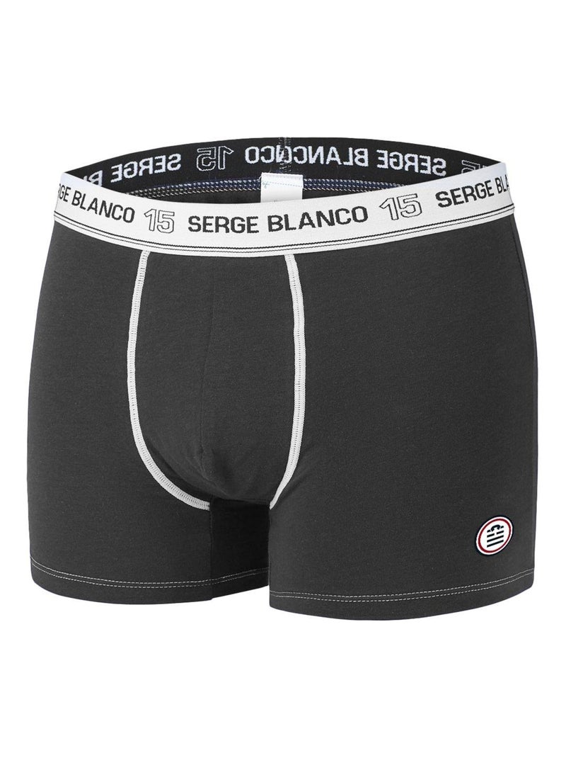 Lot de 4 Boxers coton homme Uni Serge Blanco Noir - Kiabi