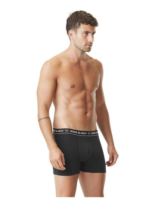Lot de 4 Boxers coton homme uni Serge Blanco - Kiabi