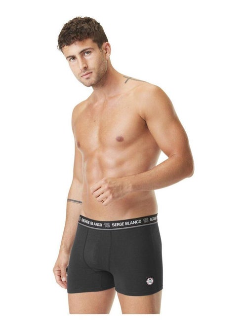 Lot de 4 Boxers coton homme uni Serge Blanco - Kiabi