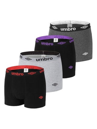 Lot de 4 Boxers coton homme uni Umbro