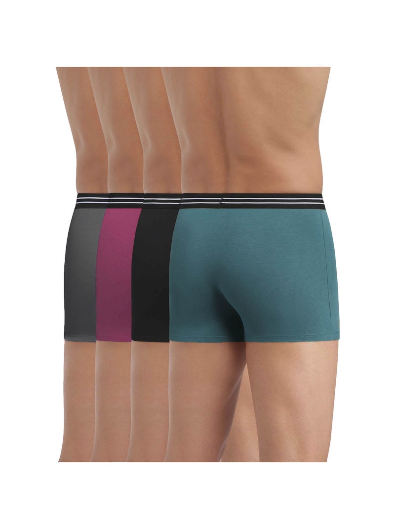 Lot de 4 Boxers Coton Respirant EcoDim Bleu pétrole - Kiabi