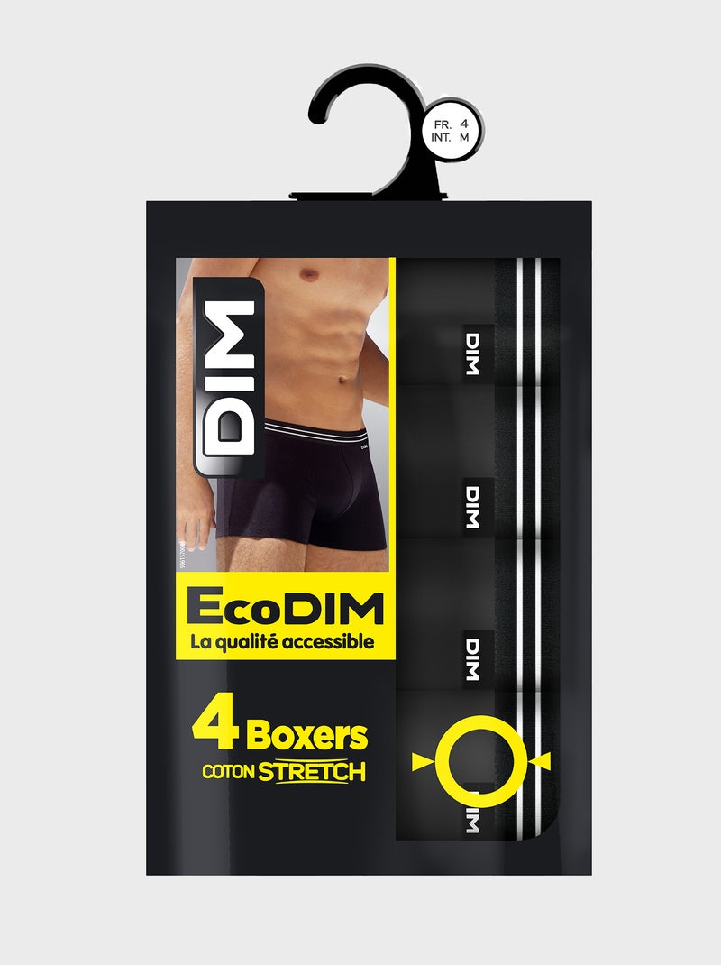 Lot de 4 boxers ecodim 'DIM' noir - Kiabi