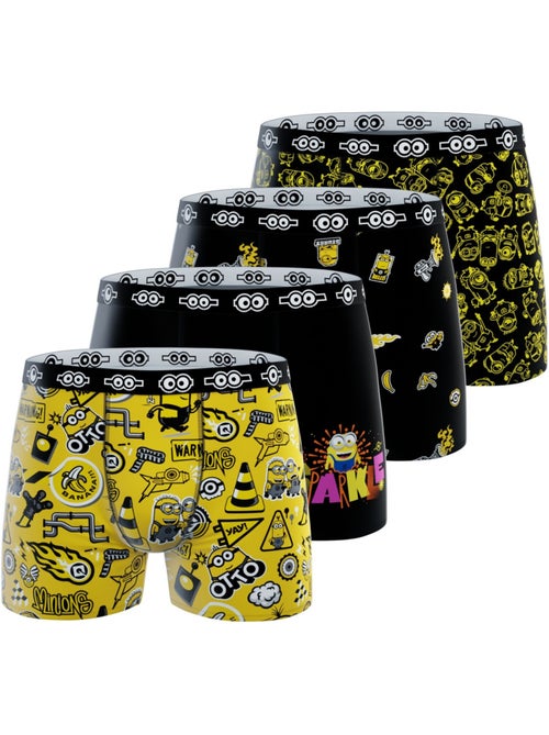 Lot de 4 boxers en coton à motifs les minions les minions - Kiabi Lot de 4 boxers en coton à motifs les minions les minions - Kiabi