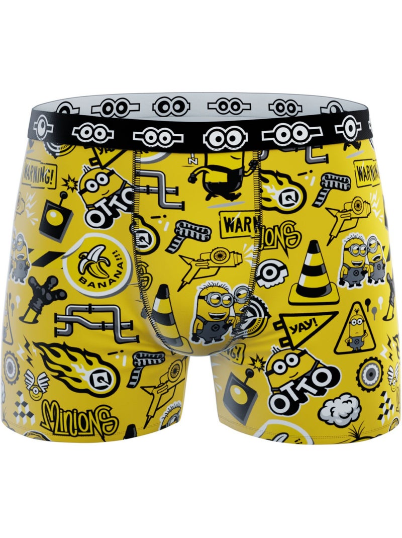 Lot de 4 boxers en coton  à motifs les minions les minions Noir - Kiabi