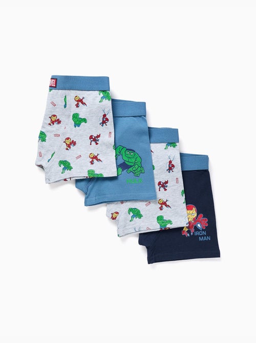 Lot de 4 boxers en coton avec imprimés Marvel - Kiabi Lot de 4 boxers en coton avec imprimés Marvel - Kiabi