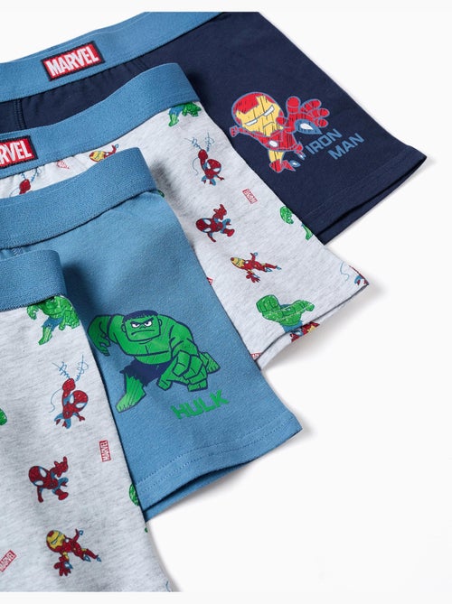 Lot de 4 boxers en coton avec imprimés Marvel - Kiabi Lot de 4 boxers en coton avec imprimés Marvel - Kiabi