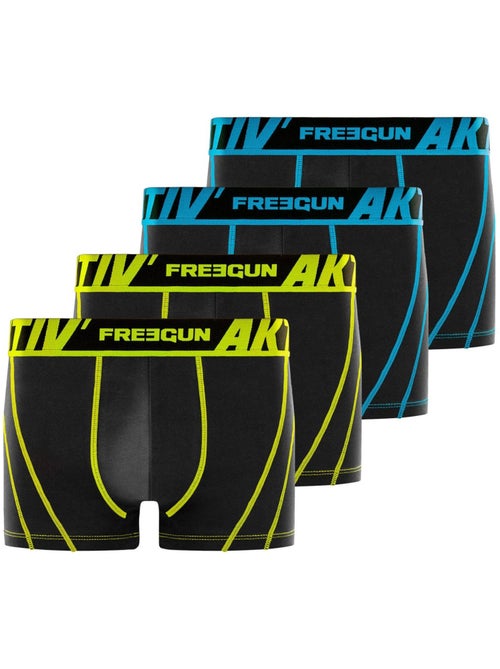 Lot de 4 boxers en coton homme Aktiv Freegun - Kiabi