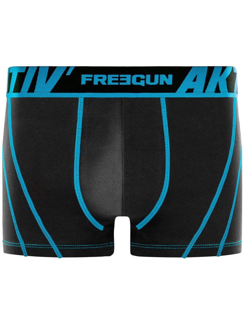 Lot de 4 boxers en coton homme Aktiv Freegun Noir - Kiabi
