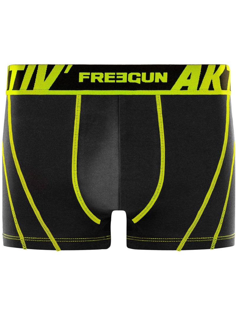 Lot de 4 boxers en coton homme Aktiv Freegun Noir - Kiabi