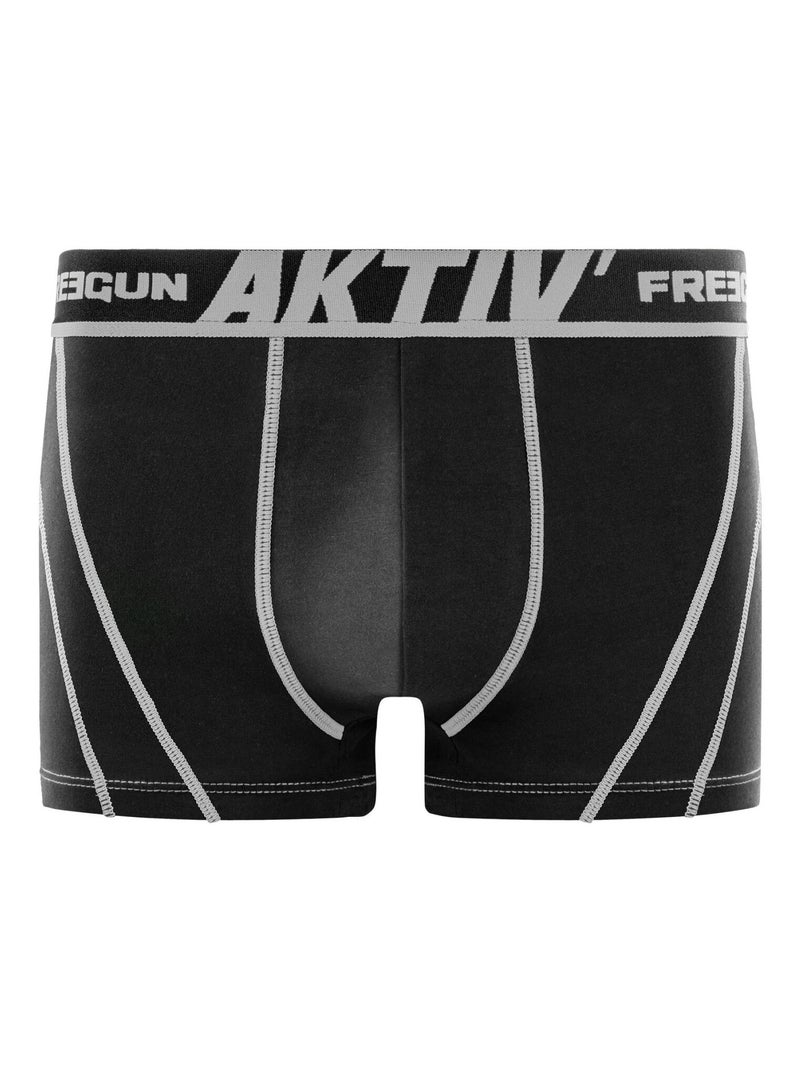 Lot de 4 boxers en coton homme Aktiv Freegun Noir - Kiabi