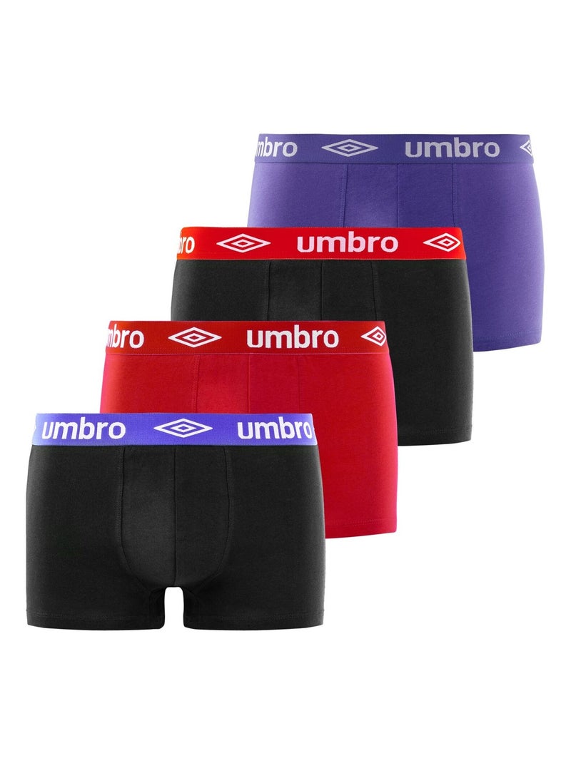 Lot de 4 boxers en coton homme Classic Umbro Noir - Kiabi