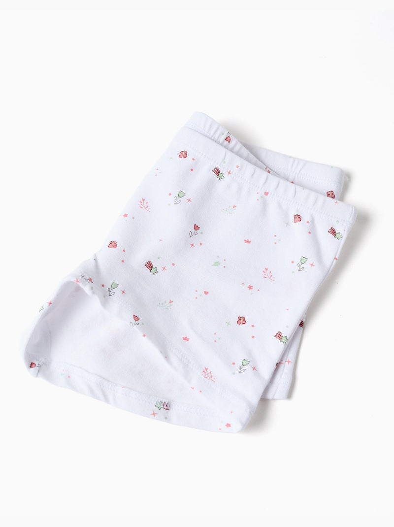 Lot de 4 boxers en coton unis/à fleurs Blanc Rose Gris - Kiabi