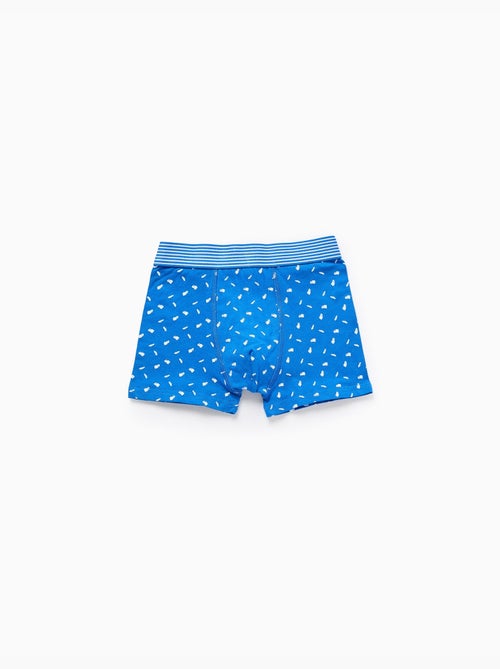 Lot de 4 boxers en coton unis/imprimés - Kiabi
